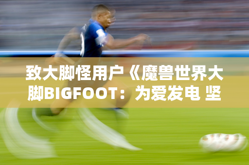 致大脚怪用户《魔兽世界大脚BIGFOOT：为爱发电 坚守与创新》的一封信！